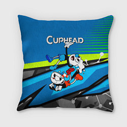 Подушка квадратная 2 чашечки cuphead, цвет: 3D-принт