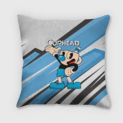 Подушка квадратная Cuphead синяя чашечка