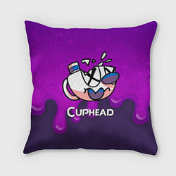 Подушка квадратная Cuphead Разбитая чашечка, цвет: 3D-принт