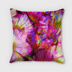 Подушка квадратная Красочный цветочный паттерн Floral pattern, цвет: 3D-принт