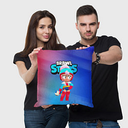 Подушка квадратная BrawlStars Janet Джанет, цвет: 3D-принт — фото 2