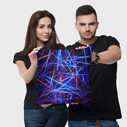 Подушка квадратная Neon pattern Fashion 2055, цвет: 3D-принт — фото 2