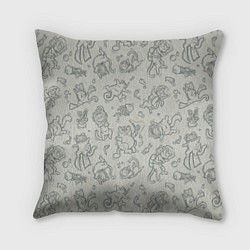 Подушка квадратная Морские Котики: Серый, цвет: 3D-принт