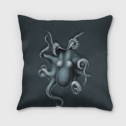 Подушка квадратная Серый осьминог, цвет: 3D-принт