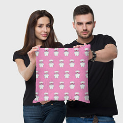 Подушка квадратная ЛАЛАФАНФАН на розовом фоне, цвет: 3D-принт — фото 2