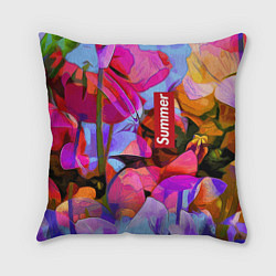 Подушка квадратная Красочный летний цветочный паттерн Summer color pa, цвет: 3D-принт