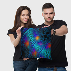 Подушка квадратная Neon pattern Неоновый паттерн, цвет: 3D-принт — фото 2