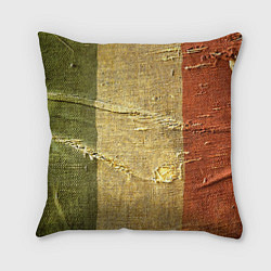 Подушка квадратная Флаг Италии Мешковина Flag of Italy Burlap