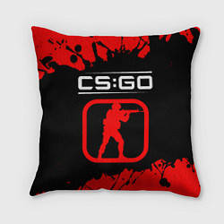 Подушка квадратная CS:GO лого с линиями и спецназом