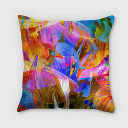 Подушка квадратная Красочный цветочный паттерн Лето Colorful floral p, цвет: 3D-принт
