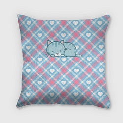 Подушка квадратная Сонный кот, цвет: 3D-принт