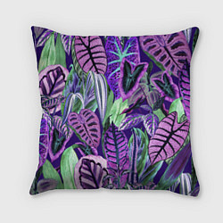 Подушка квадратная Цветы Яркие Тропики, цвет: 3D-принт