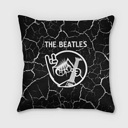 Подушка квадратная The Beatles - КОТ - Трещины, цвет: 3D-принт