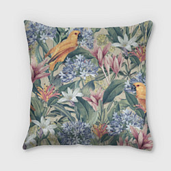 Подушка квадратная Цветы Лилии и Агапантус, цвет: 3D-принт