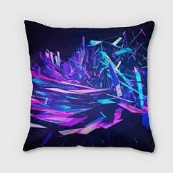 Подушка квадратная Абстрактная неоновая композиция Abstract neon comp