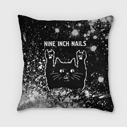 Подушка квадратная Группа Nine Inch Nails и Рок Кот
