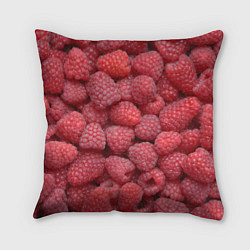 Подушка квадратная Малина - ягоды, цвет: 3D-принт