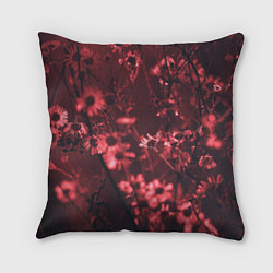 Подушка квадратная Цветы на закате, цвет: 3D-принт