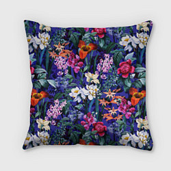 Подушка квадратная Цветы Вечерние Пионы и Тигриди, цвет: 3D-принт