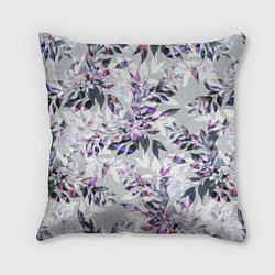 Подушка квадратная Цветы Серый Букет, цвет: 3D-принт