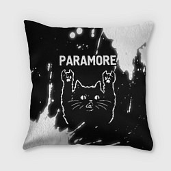 Подушка квадратная Группа Paramore и Рок Кот