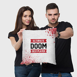 Подушка квадратная Doom: красные таблички Best Player и Ultimate, цвет: 3D-принт — фото 2