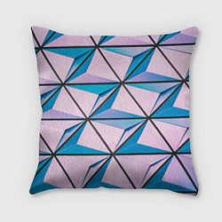 Подушка квадратная 3D иллюзия-треугольники, цвет: 3D-принт