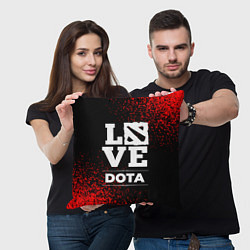 Подушка квадратная Dota Love Классика, цвет: 3D-принт — фото 2