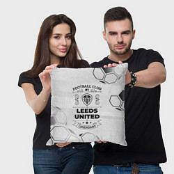 Подушка квадратная Leeds United Football Club Number 1 Legendary, цвет: 3D-принт — фото 2