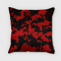 Подушка квадратная Черно-красная абстракция
