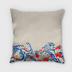 Подушка квадратная Японский орнамент волн, цвет: 3D-принт