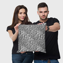 Подушка квадратная Алюминиевая фрольга, цвет: 3D-принт — фото 2