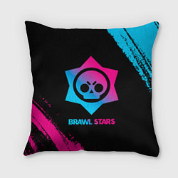 Подушка квадратная Brawl Stars Neon Gradient, цвет: 3D-принт