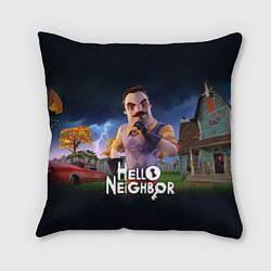 Подушка квадратная Hello Neighbor игра Привет сосед, цвет: 3D-принт