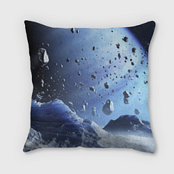 Подушка квадратная Космический пейзаж с ледяными скалами