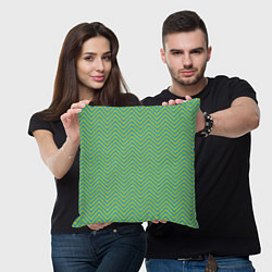Подушка квадратная Зеленые зигзаги, цвет: 3D-принт — фото 2