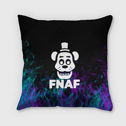 Подушка квадратная Five Nights At Freddys - огонь неон, цвет: 3D-принт