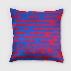 Подушка квадратная Красно-синие полосы, цвет: 3D-принт