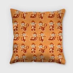 Подушка квадратная Funny monkeys, цвет: 3D-принт