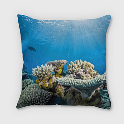 Подушка квадратная Кораллы в тропических водах индийского океана, цвет: 3D-принт