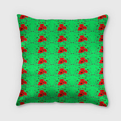 Подушка квадратная Blooming red poppies, цвет: 3D-принт