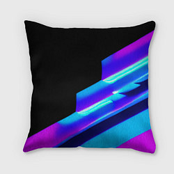 Подушка квадратная Яркие неоновые линии, цвет: 3D-принт