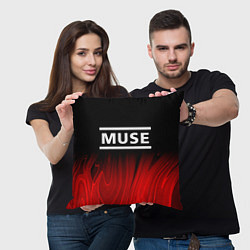 Подушка квадратная Muse red plasma, цвет: 3D-принт — фото 2