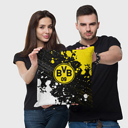 Подушка квадратная Borussia Краска, цвет: 3D-принт — фото 2