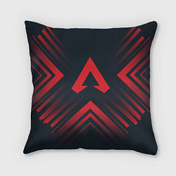 Подушка квадратная Красный символ Apex Legends на темном фоне со стре, цвет: 3D-принт