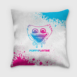 Подушка квадратная Poppy Playtime neon gradient style, цвет: 3D-принт