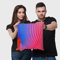 Подушка квадратная Оптическая иллюзия с линиями, цвет: 3D-принт — фото 2