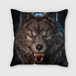 Подушка квадратная Морда злого волка