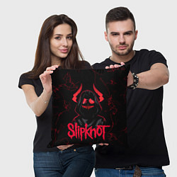 Подушка квадратная Slipknot - rock forever, цвет: 3D-принт — фото 2