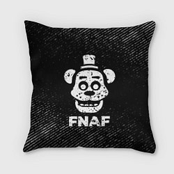 Подушка квадратная FNAF с потертостями на темном фоне
